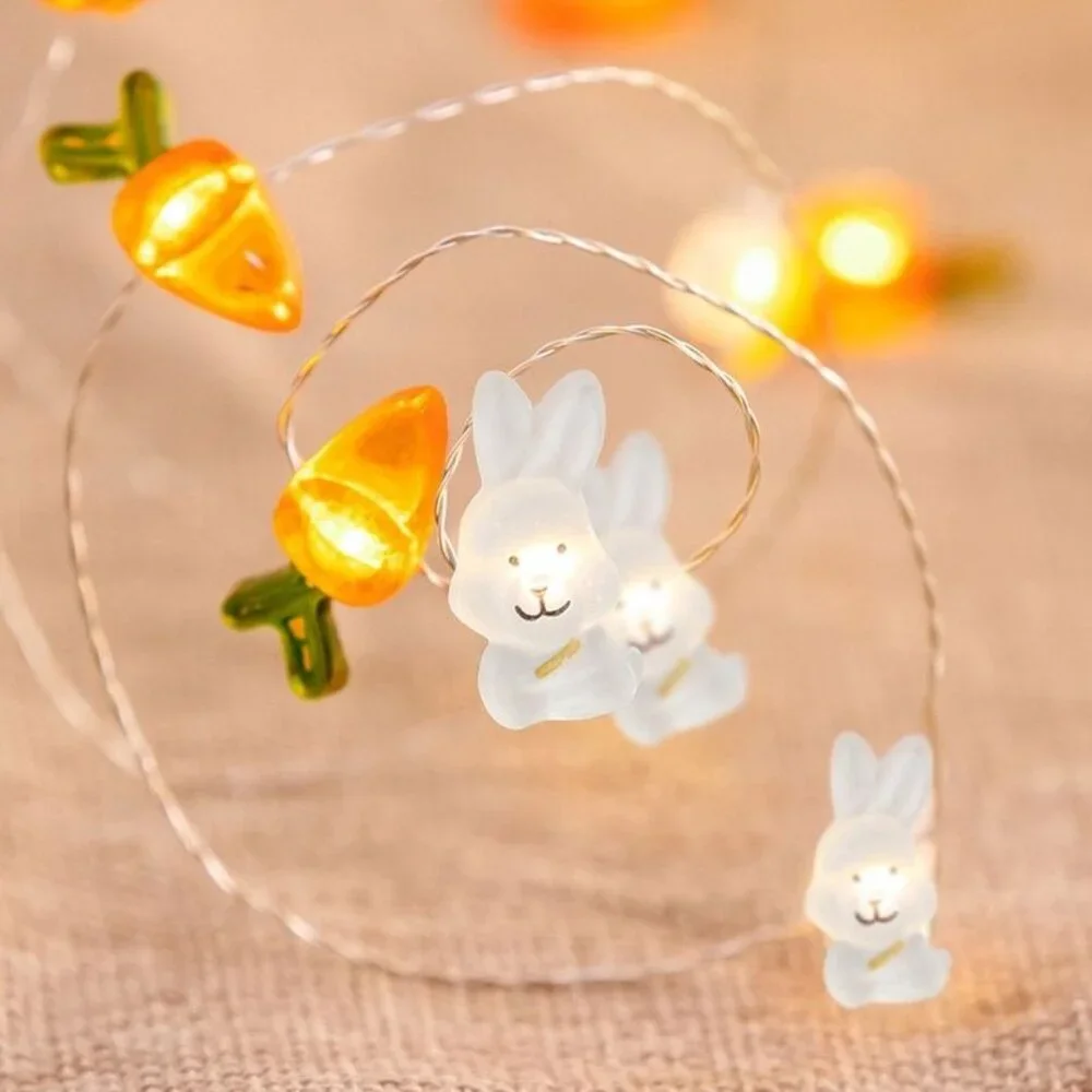 Easter Bunny Carrot LED Holiday Decor String Lights 3 Pack
